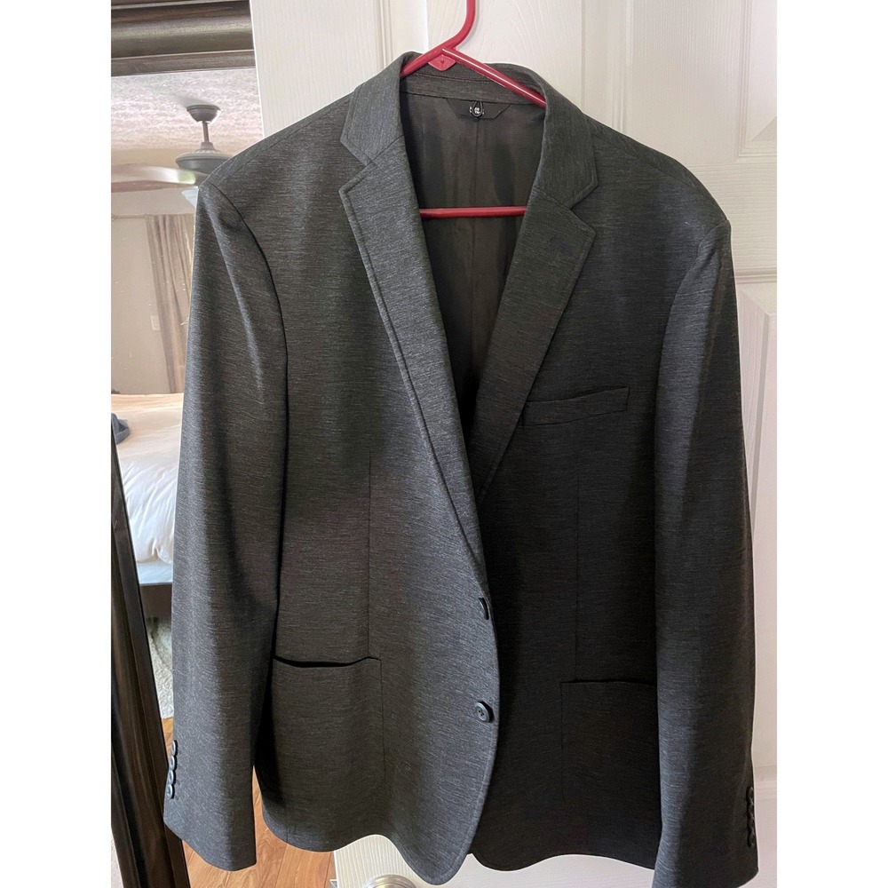 Haggar H26 Brooklyn Large Gray Soft Poly Blend Tailored Fit Jacket blazer